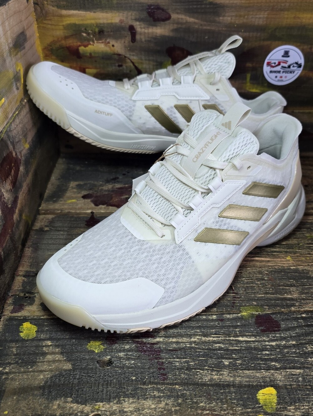 adidas Crazyflight Indoor Volleyball Off White Athletic Shoes Womens Size 9.5
